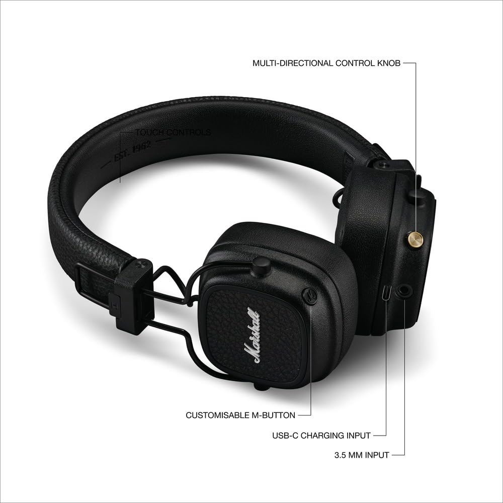 Marshall Major V On-Ear Wireless Bluetooth Headphones Marshall Major V On-Ear Wireless Bluetooth Headphones