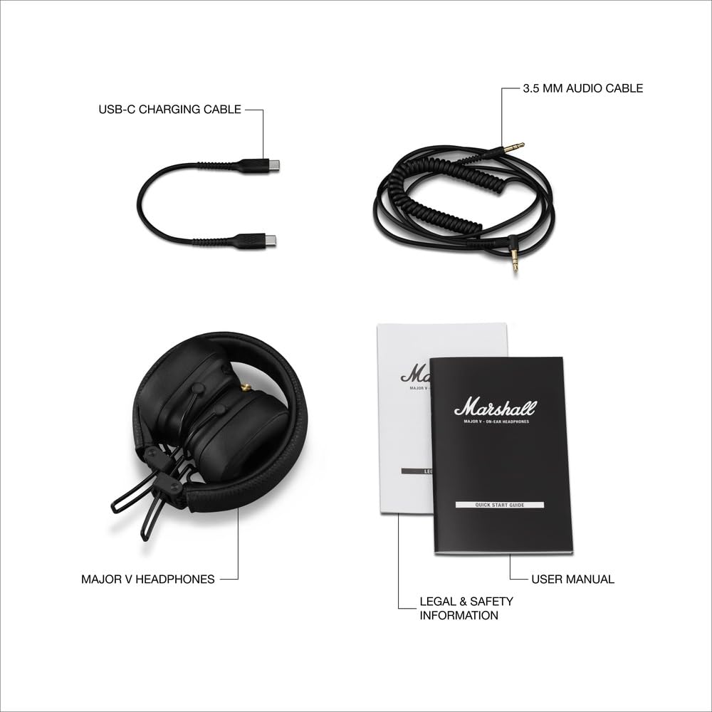 Marshall Major V On-Ear Wireless Bluetooth Headphones Marshall Major V On-Ear Wireless Bluetooth Headphones