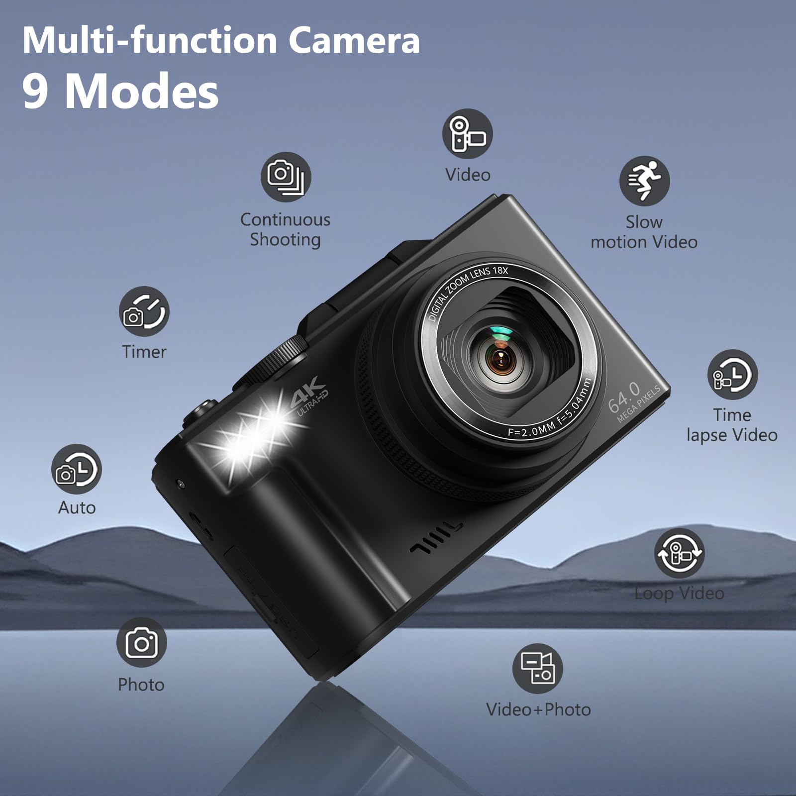 كاميرا رقمية 4K للتصوير الفوتوغرافي كاميرا رقمية 4K للتصوير الفوتوغرافي