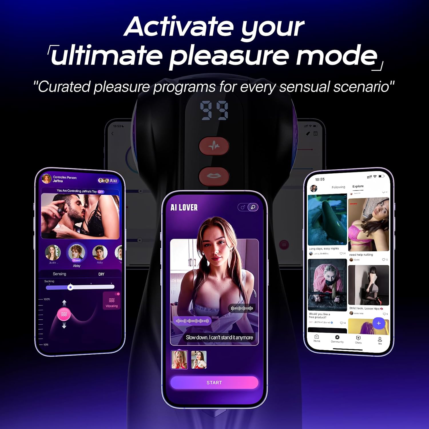 EINSEO Male Masturbator Sex Toys for Men - Thrusting Male Stroker with 360° Heating, 5-Speed Smooth Motion Blowjob Adult Men's Sex Toy, Silent Brushless Motor, Pocket Pussy Sleeve Erotic Massage Kits
