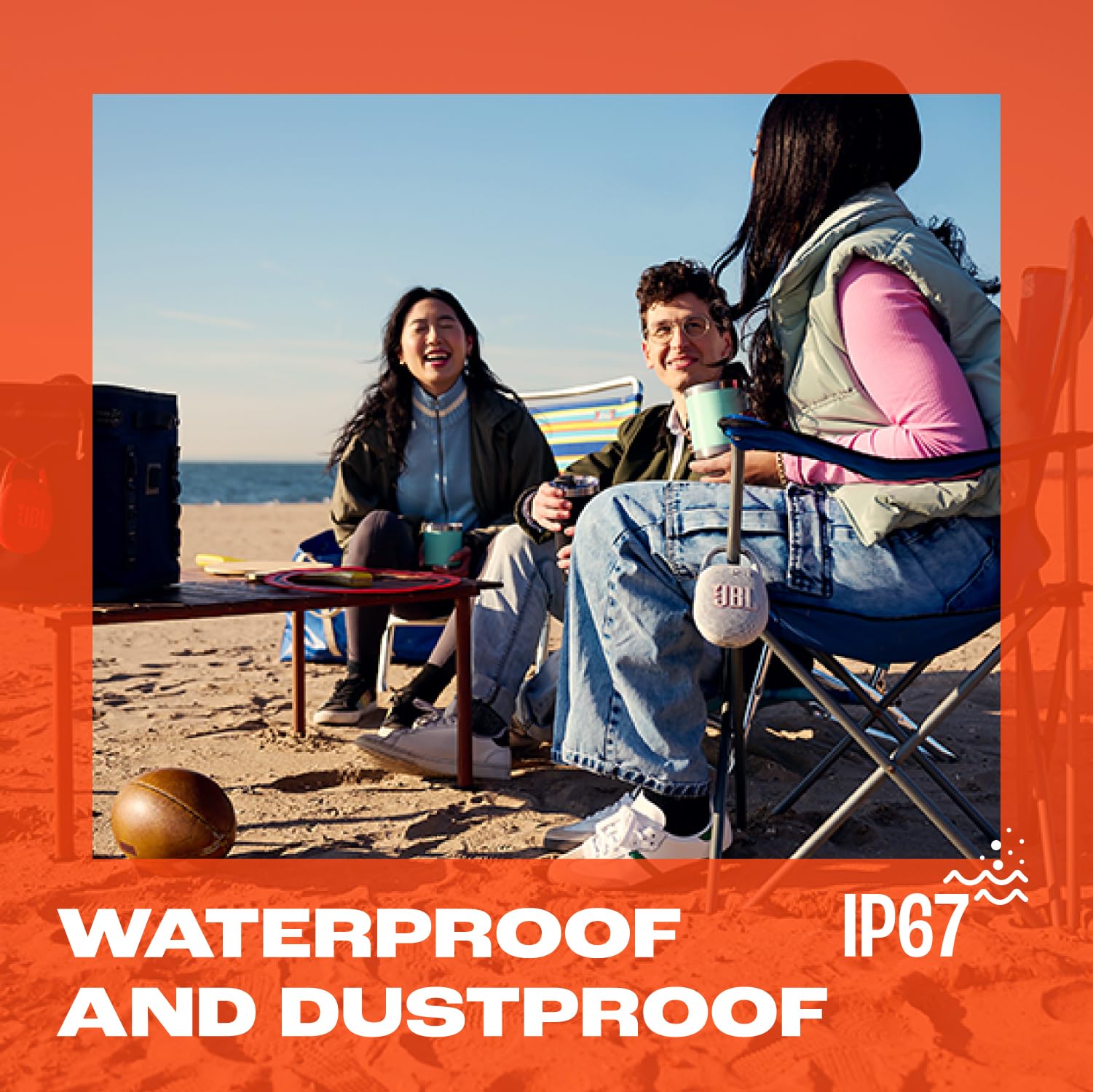 Ultra-Portable, Waterproof & Dustproof Bluetooth Speaker, Big Pro Sound with Punchy bass, Integrated Carabiner, Up to 12 Hours of Play, Made in Part with Recycled Materials Ultra-Portable, Waterproof & Dustproof Bluetooth Speaker, Big Pro Sound with Punchy bass, Integrated Carabiner, Up to 12 Hours of Play, Made in Part with Recycled Materials